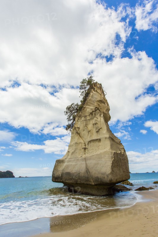 Rock formation on remote beach