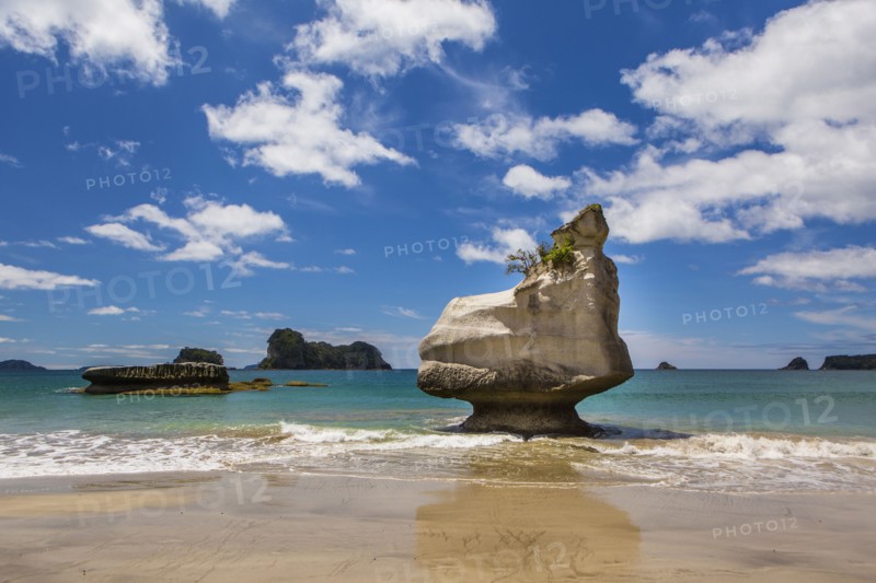 Rock formation on remote beach