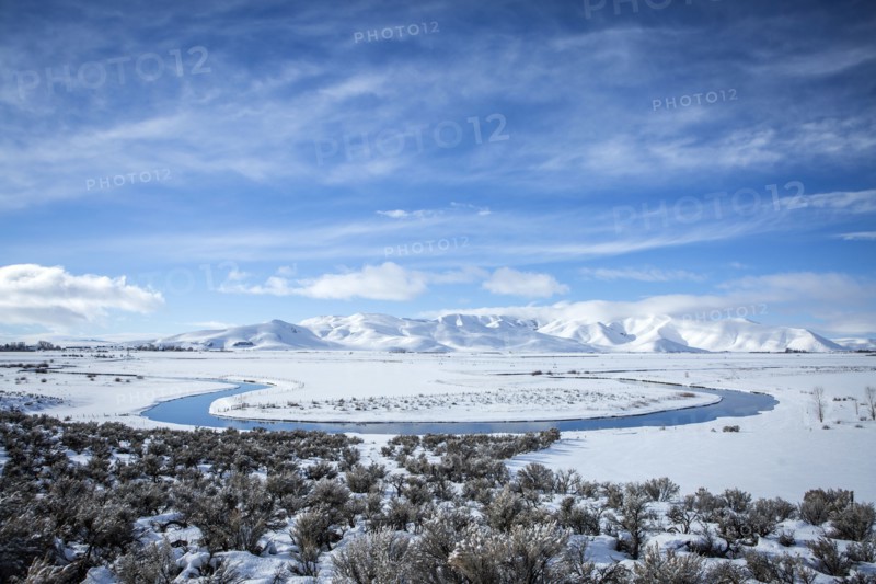 River in snowy remote landscape