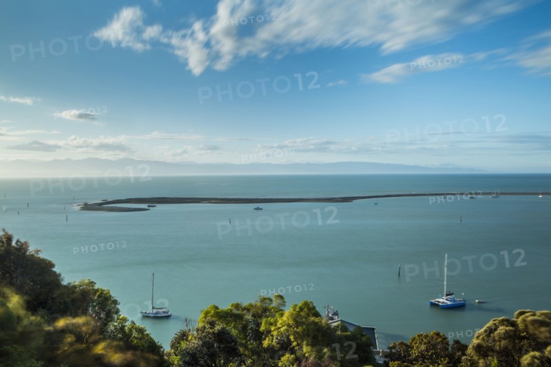 Aerial view of island sandbar and coastline