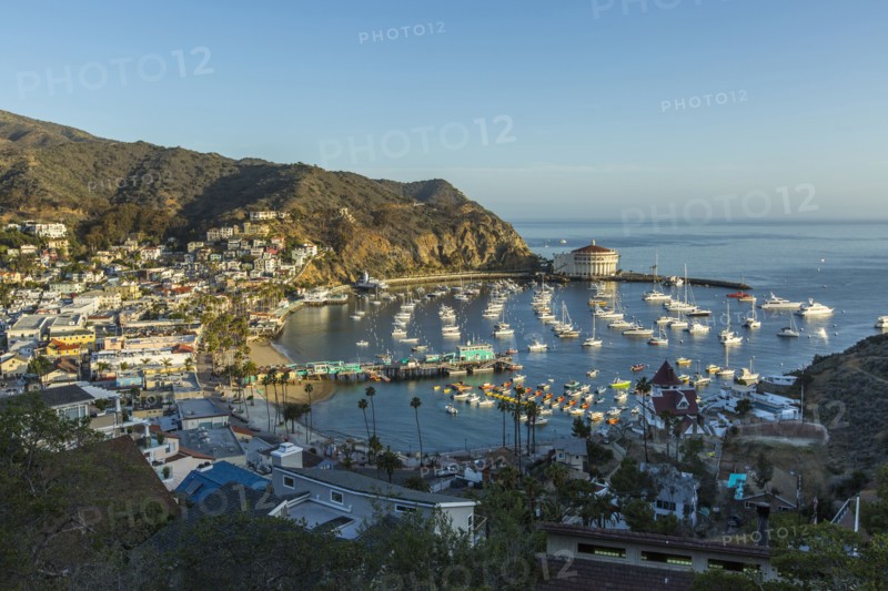 Boats in waterfront harbor