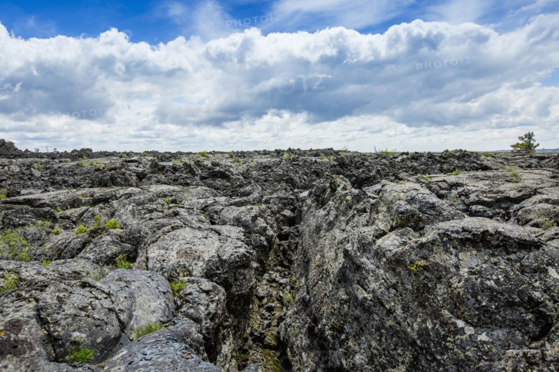 Lava rock under clouds