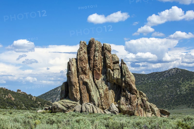 Rock formation near mountain