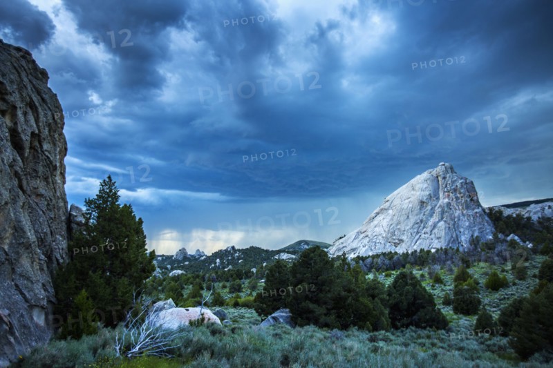 Mountains under clouds