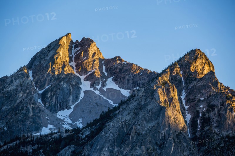 Snow on mountain range