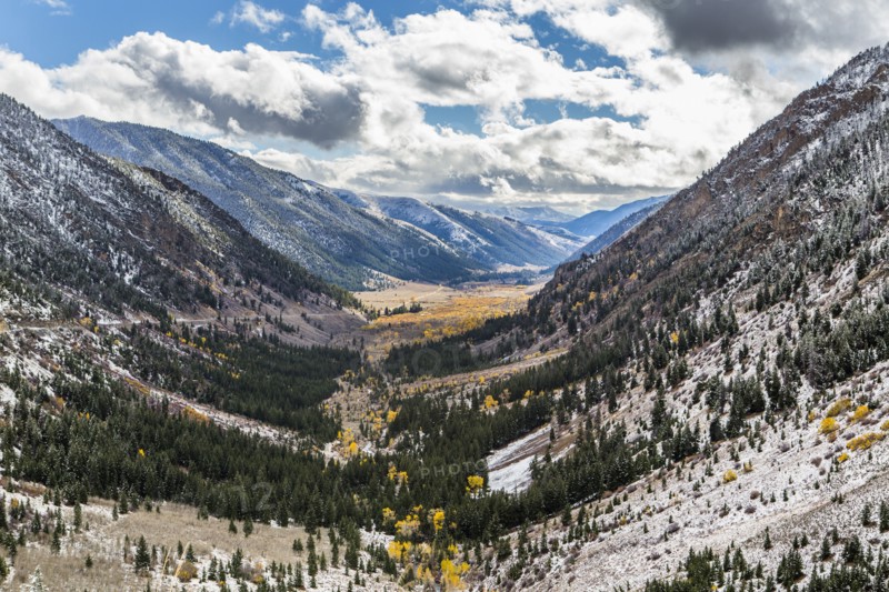 Snow in valley