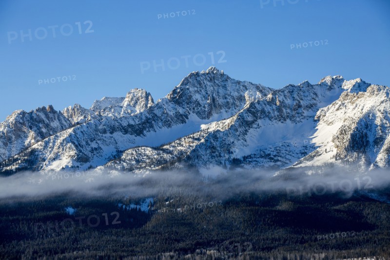 Fog on mountain in winter