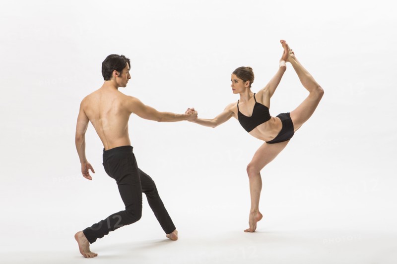 Man and woman ballet dancing