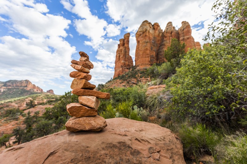 Stack of rocks in desert