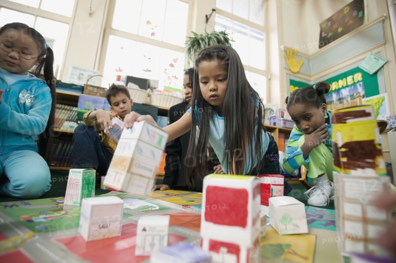 Multi-ethnic students in classroom