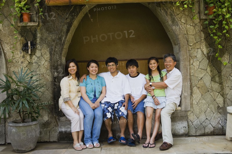 Multi-generational Asian family portrait