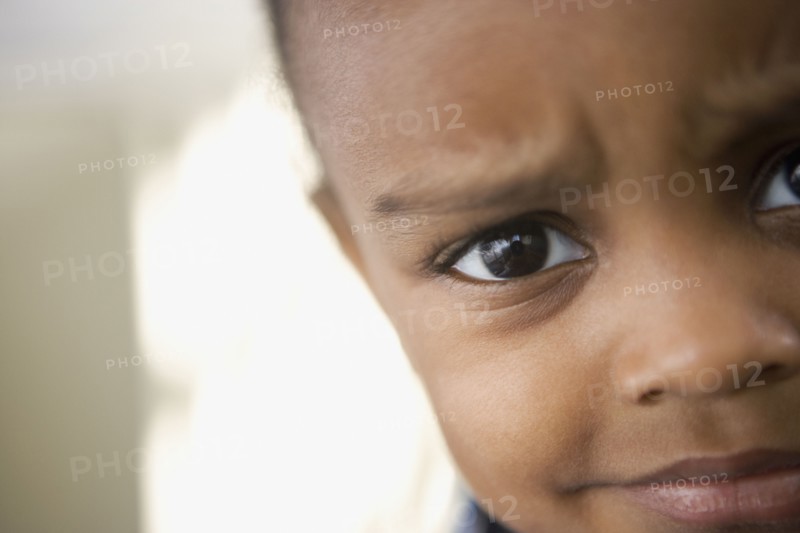 Frowning African boy