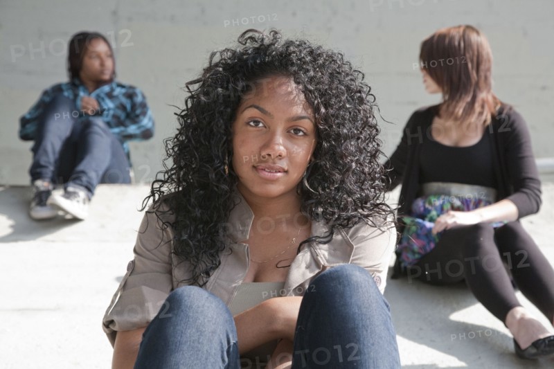 Smiling Black teenage girl