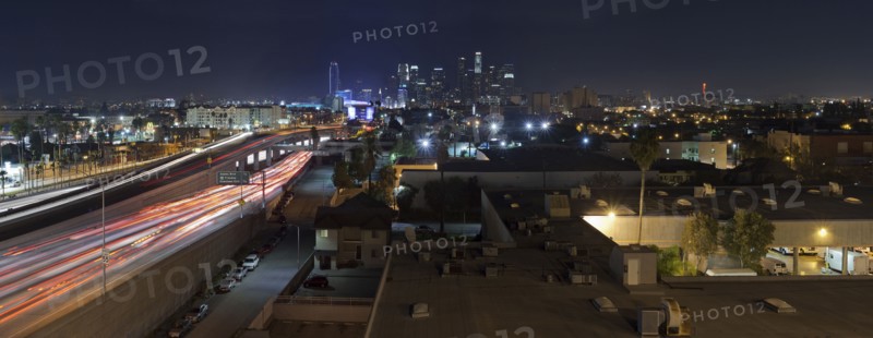 City and highway at night