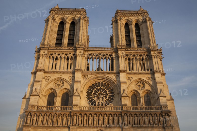 Low angle view of Notre Dame cathedral