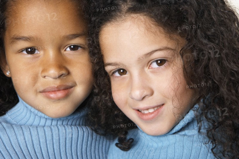 Close up of two young girls