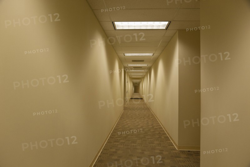 Empty hallway in office building