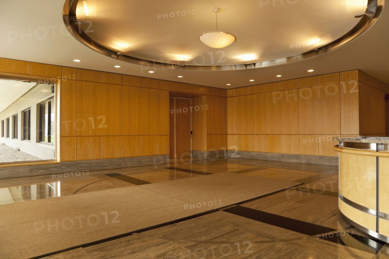 Empty lobby area in office building