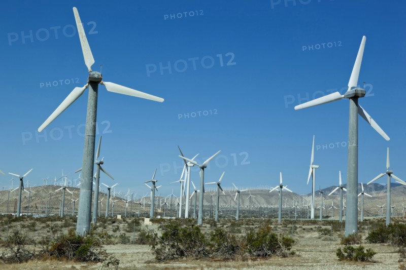 Wind turbines in rural landscape