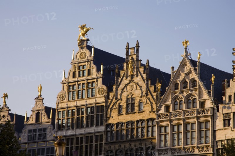 Ornate buildings against blue sky