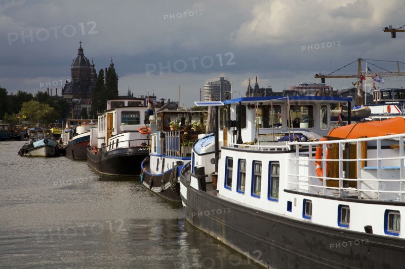 Boats on Amsterdam canal