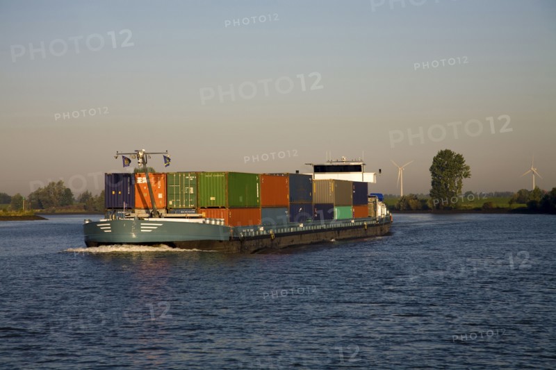 Freight containers on barge