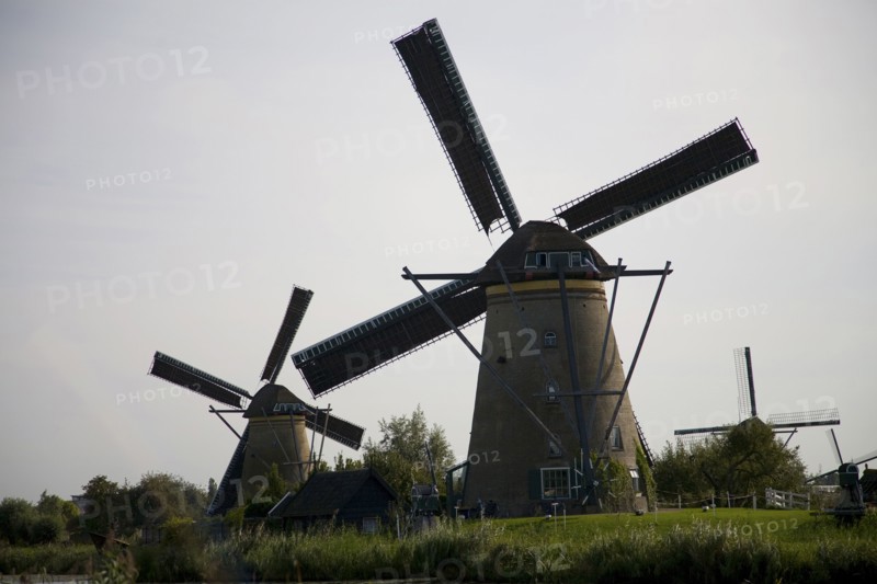 Old-fashioned Dutch windmills
