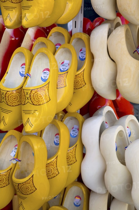 Close up of traditional Dutch wooden shoes