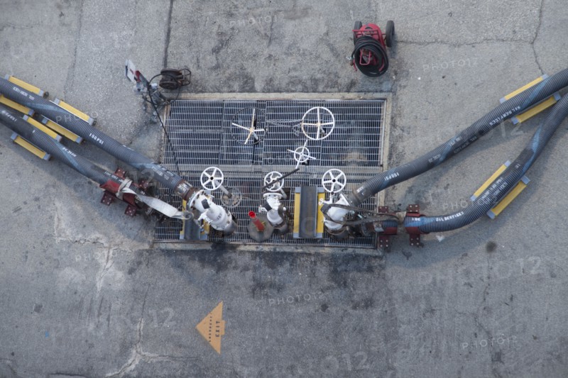 Close up of oil pumping valves