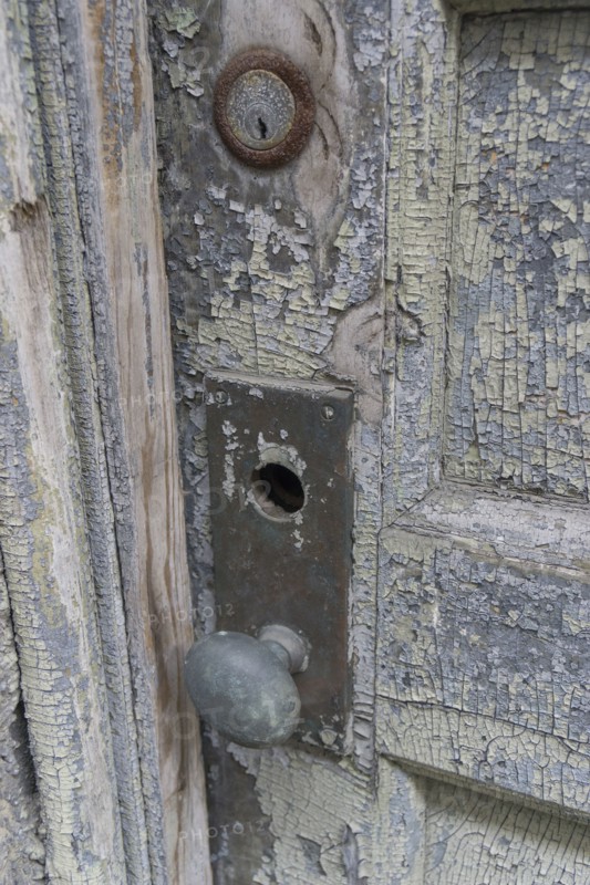 Peeling pain on old door