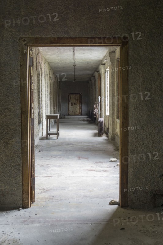 Doorway and corridor in empty building