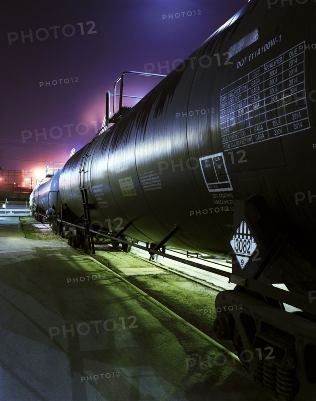 Oil tanks on railroad tracks