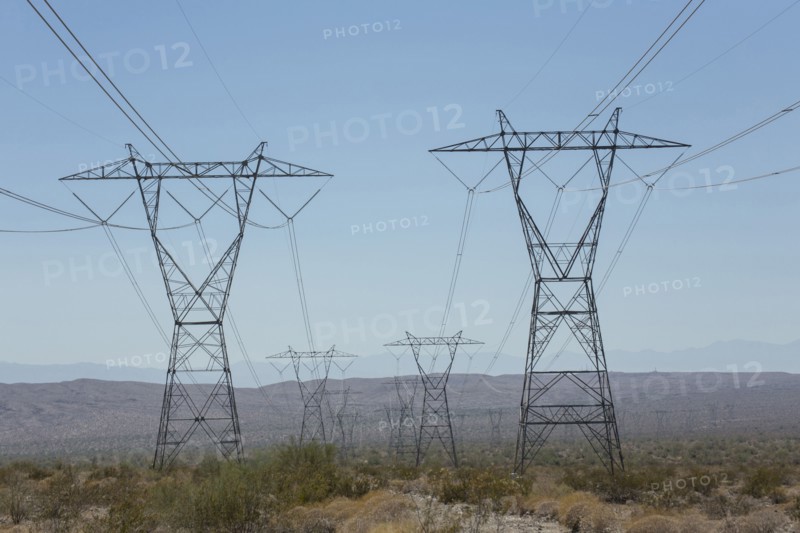 Electricity pylons in landscape