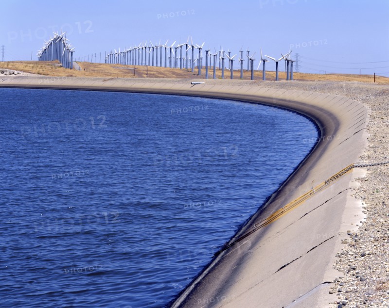 Wind farm at waterfront