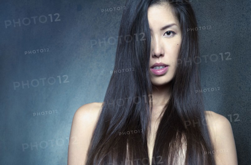Topless Japanese woman
