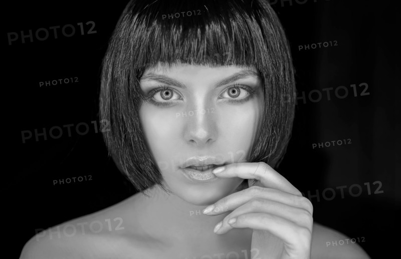 Portrait of serious Caucasian woman