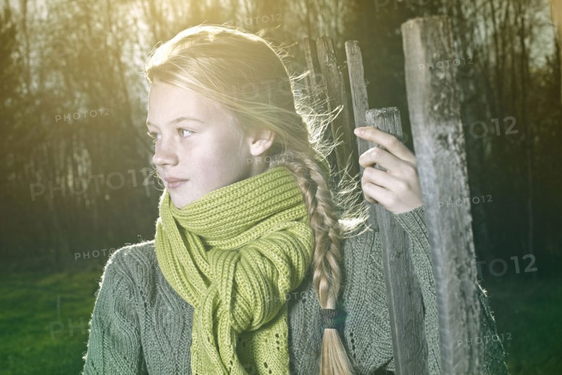 Caucasian girl standing outdoors