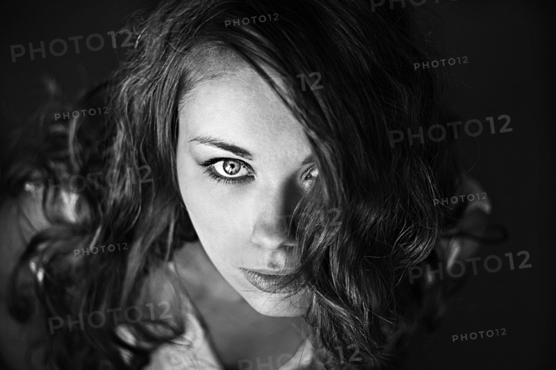 Caucasian woman with serious expression