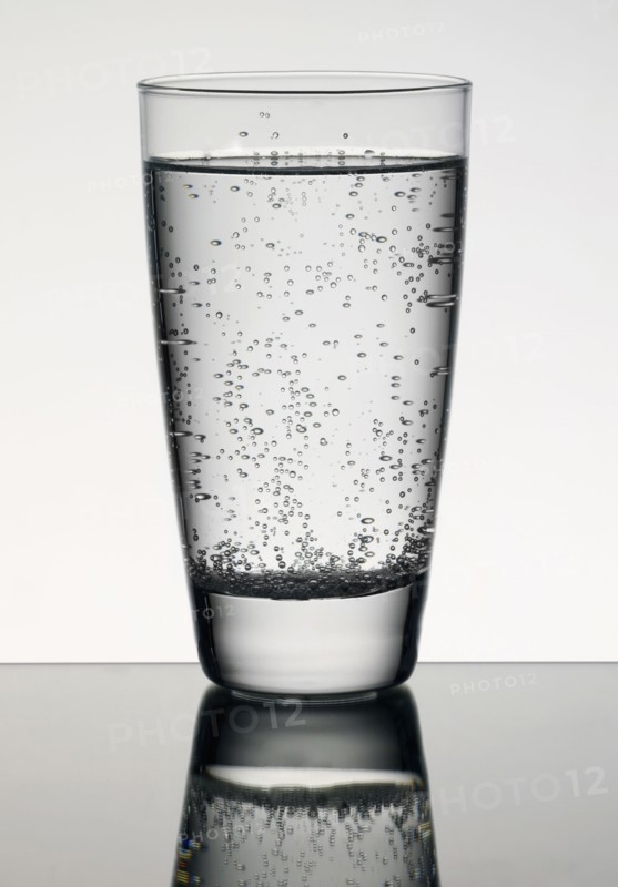Carbonated water in glass