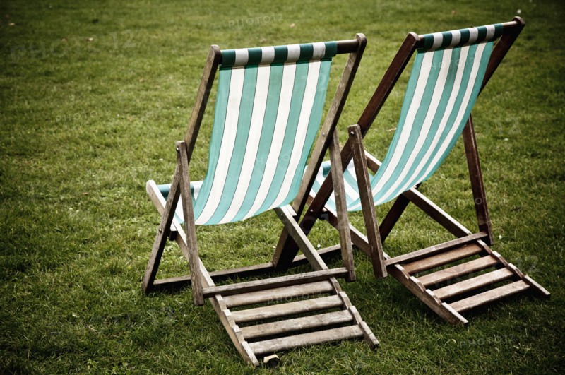 Two law chairs on grass