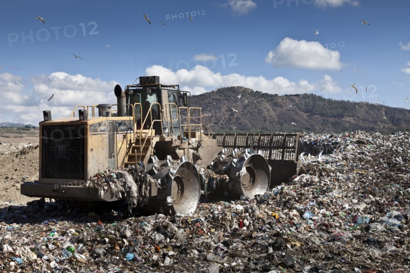 Machinery working in landfill