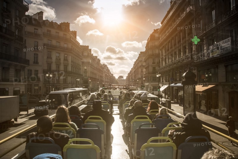 Double-decker bus tour in Paris