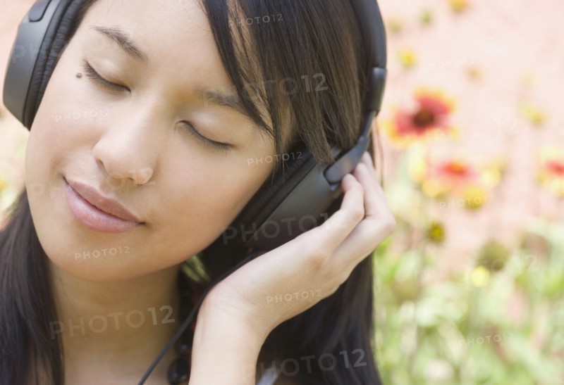 Close up of woman with headset