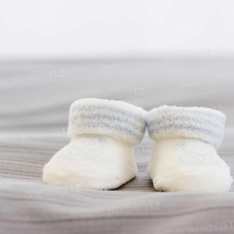 Close up of baby booties