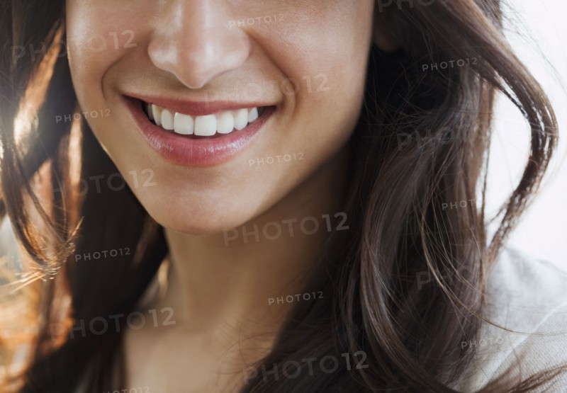 Close up of Hispanic woman's smile