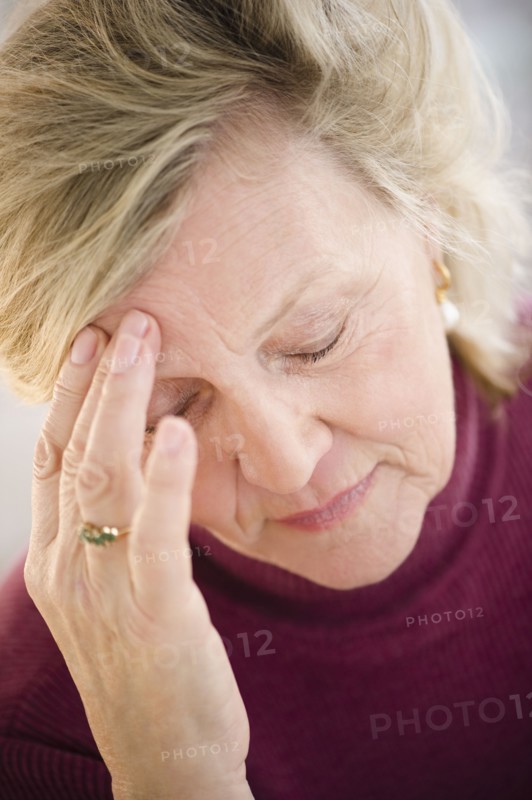 Caucasian woman with headache