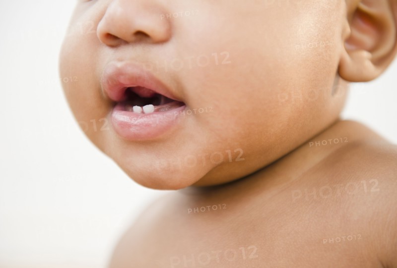 Close up of Black baby's mouth