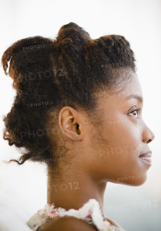 Profile of smiling Black woman