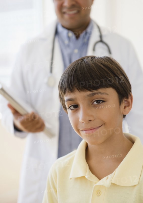 Hispanic boy in doctor's office