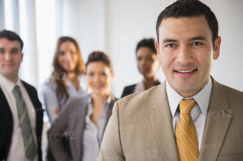 Businessman smiling in office